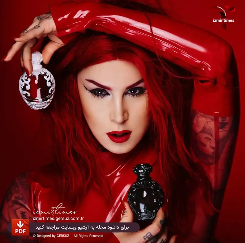 برند لوازم آرایشی کت وون دی قرمز سکسی لباس چرم چسبان